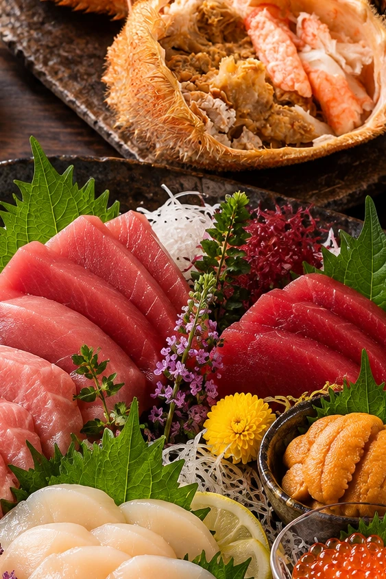 魚介料理が並ぶ食卓
