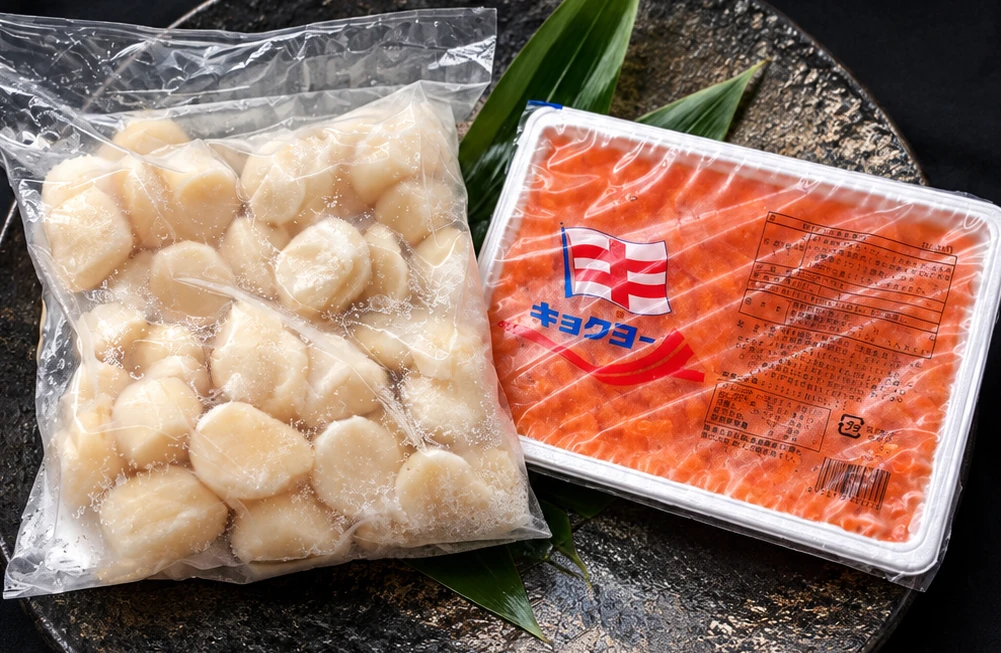 いくら+ホタテセット アメリカ産チャムいくら+北海道産ホタテ玉冷